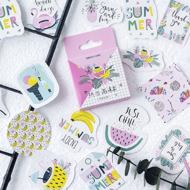 

Sticker Stiker Set 45 Pcs Summer Day Aesthetic Bujo Scrapbook Journal Diary Planner • Kiku Stuffs