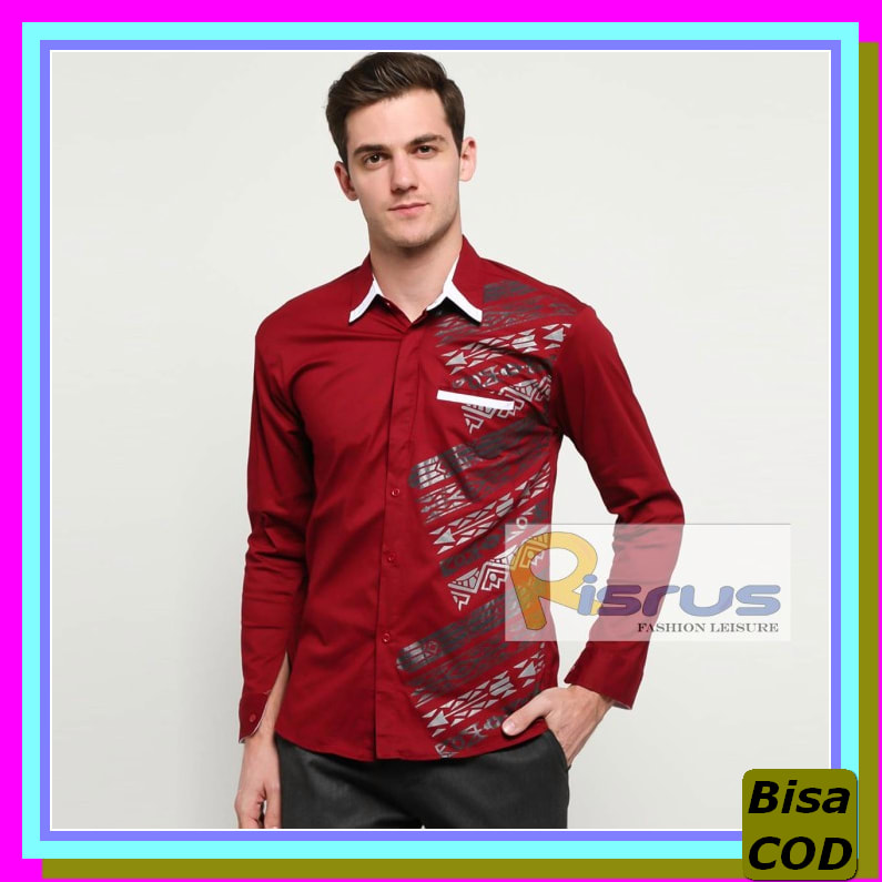 Atasanpria Branded Distro Fashionpria Bajupria Import Kemeja Pria AF545 Hem Elbow Kemeja Pria Lengan
