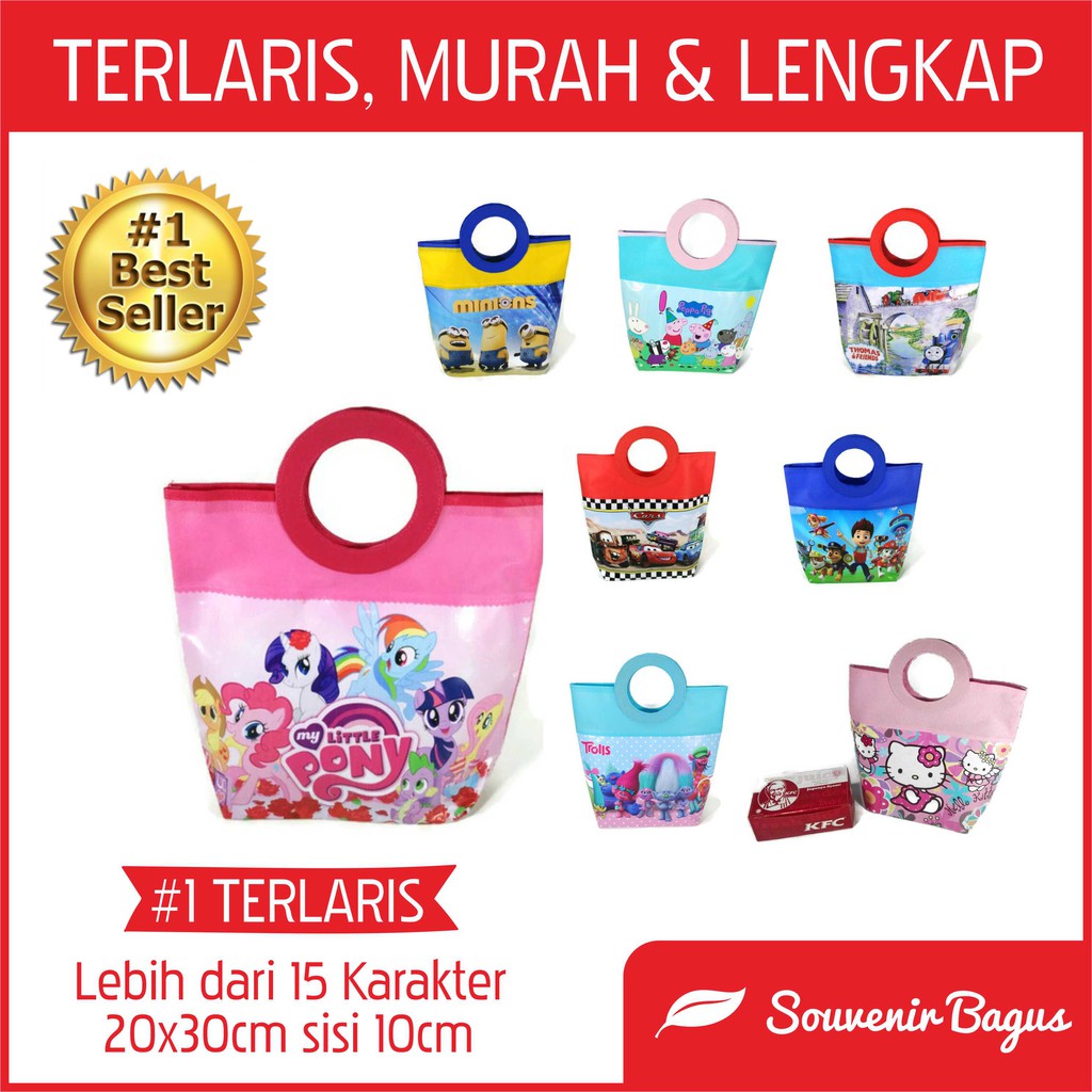 FLASH SALE Tas Ultah Pegangan Bulat Promo Tas Souvenir unik Ulang Tahun Murah Unik Goodie Bag Teralaris