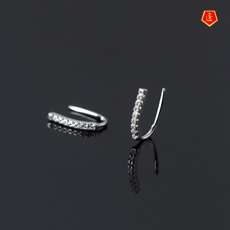 [Ready Stock]Silver Artistic Compact Stud Earrings