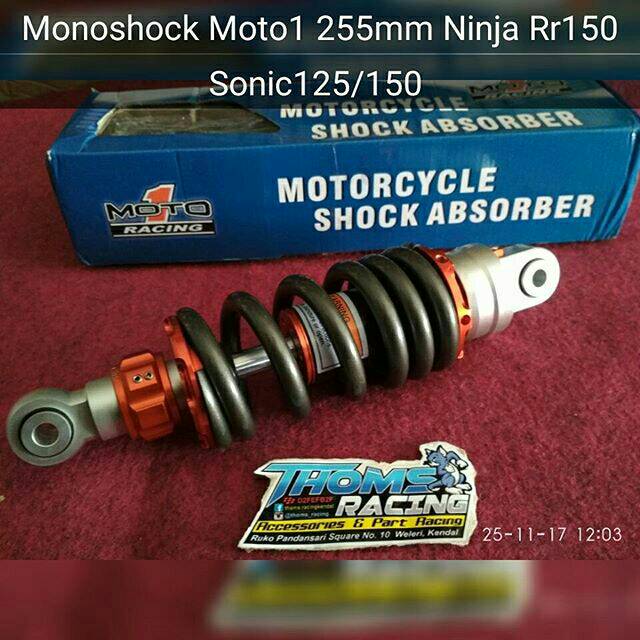 Monoshock Moto1 ukuran 255mm untuk ninja 150RR
