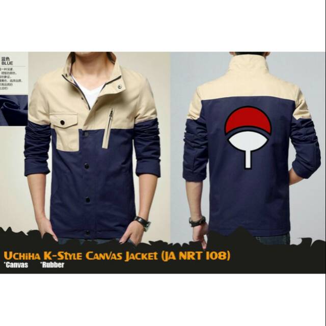 jaket uchiha style long canvas