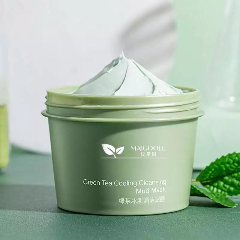 BPOM Maigoole Green tea Cleansing Mud Mask / Masker Wajah Pembersihan Pori Komedo 100Gr
