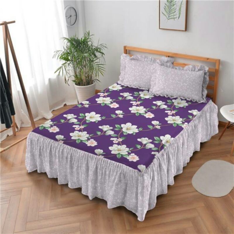Sprei Kintakun-DLuxe Agnesia Rumbai Ungu 180x200