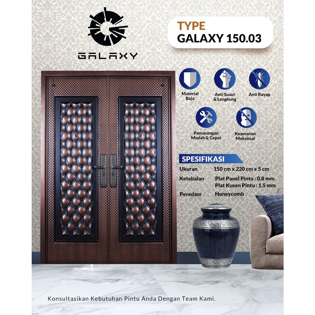 PINTU BAJA FORTRESS TYPE GALAXY 150.03 DOUBLE DOOR