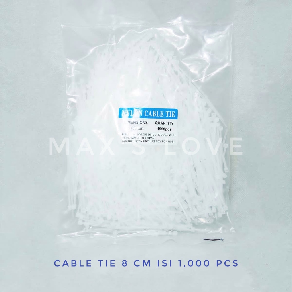 

NYLON CABLE TIE TIES KABEL TIS PENGIKAT MAKANAN 3 MM 8 CM 15 CM ISI 1000 PAK BUNGKUS ZIP PUTIH HITAM