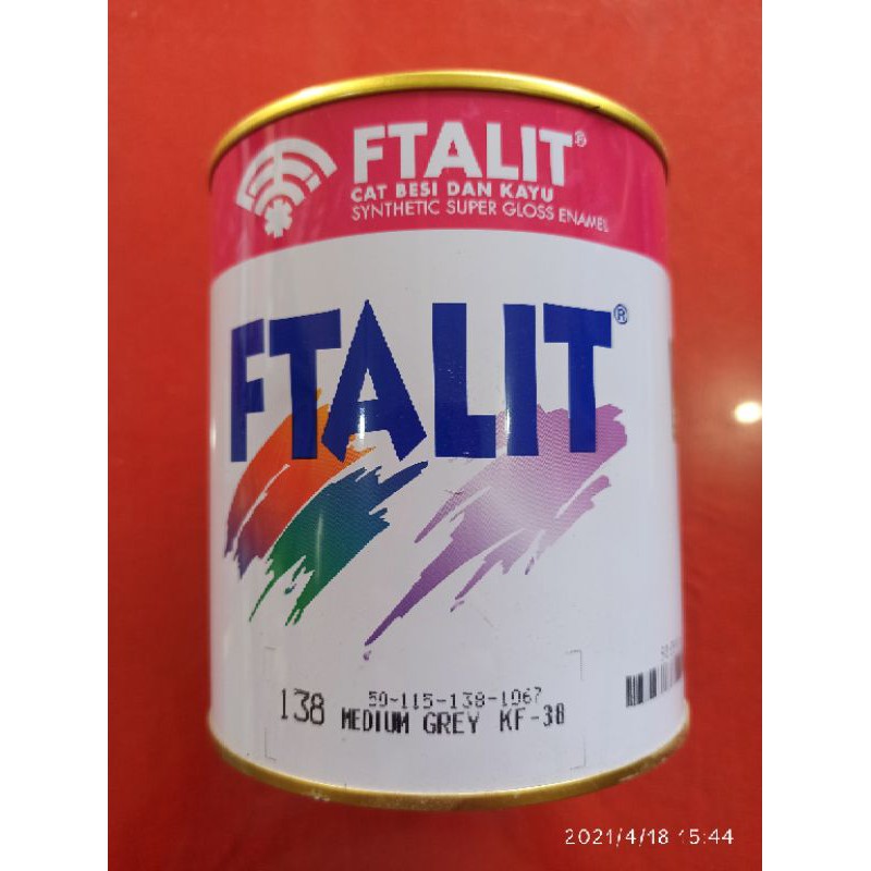 Promo Cat Kayu Dan Besi Kansai Paint Ftalit 1 Kg - Medium Grey 138