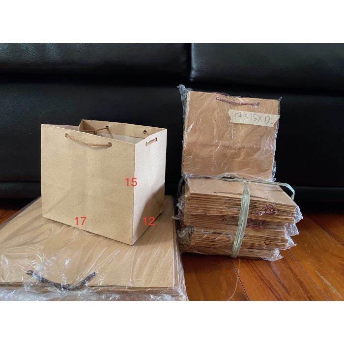 

NEW Paperbag Goodie Bag / Tas Kantong Kertas Paper Bag Polos UK 17x15x12cm