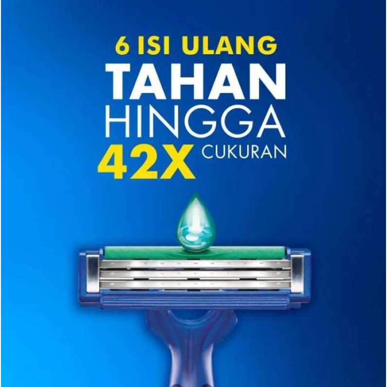 Alat Cukur Pria Gillette Blue 3 Flexi Biru isi 6