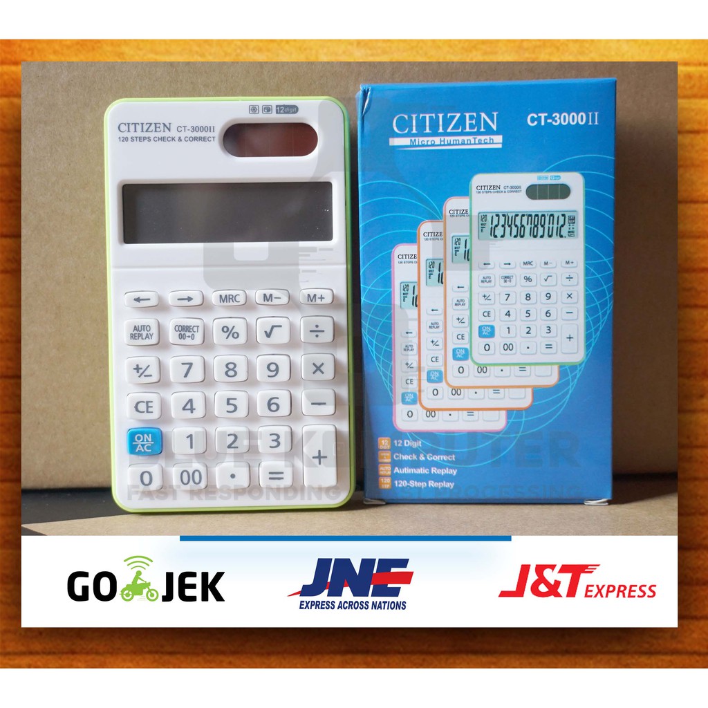 

Bluekomputer - Kalkulator Citizen CT3000 / Calculator Alat Penghitung Angka - Termurah COD