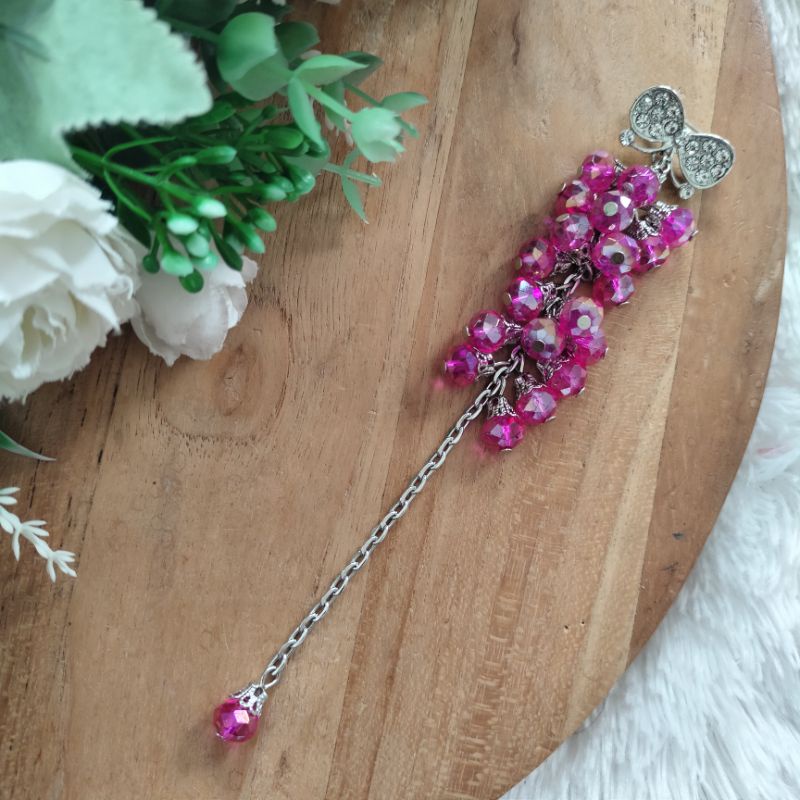 Bros dagu kristal ceko blink cantik / bros dagu panjang / bros hijab syar'i-fanta