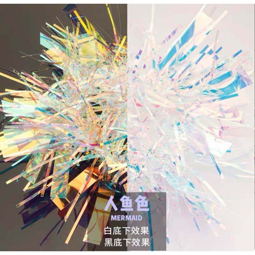 Nailart Cellophane Colored Glass Nail Stickers Aksesoris Kuku Stiker Glitter Decor Dekorasi 3D Jewel