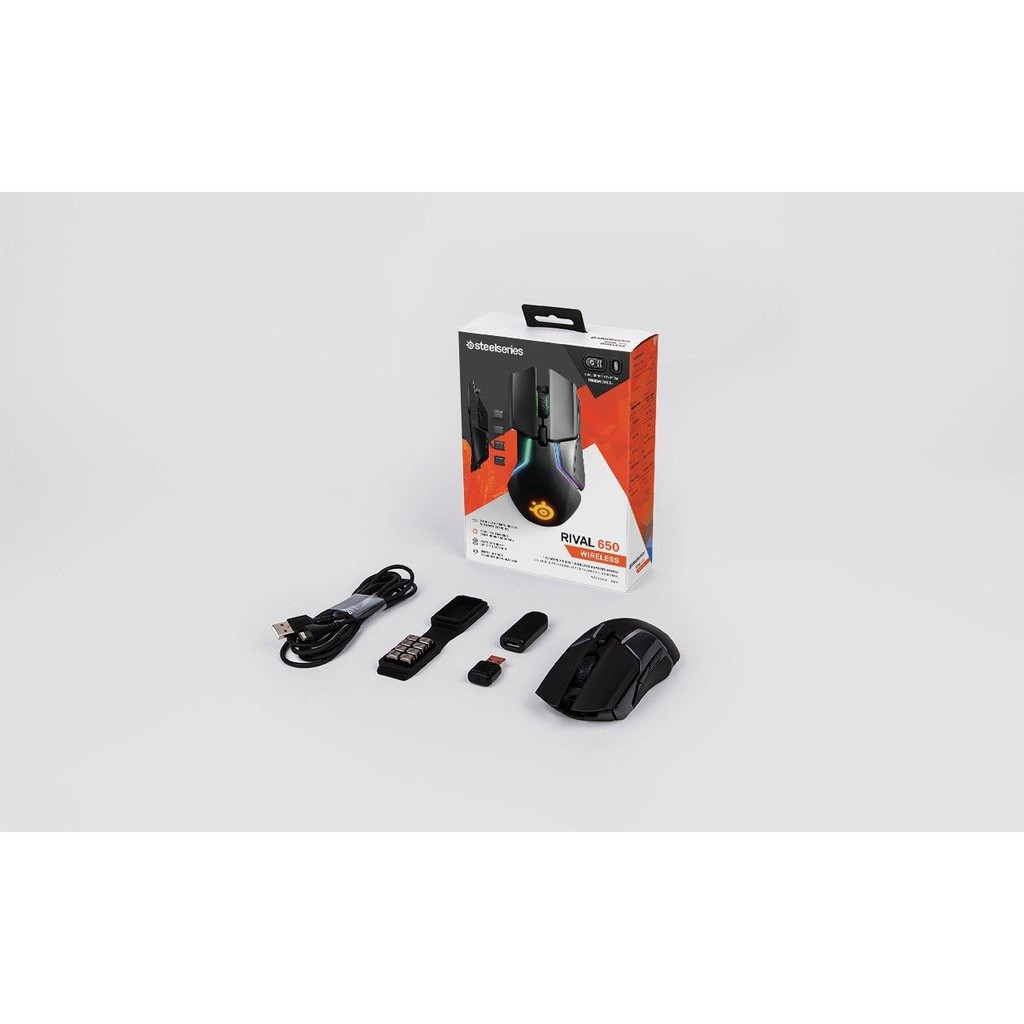 Steelseries Rival 650 Black Wireless - Gaming Mouse - True Move 3+ Dual Sensor RGB - Original