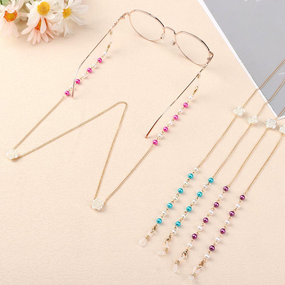 R-flower Glasses Chain Beaded Anti Hilang Mutiara Bunga Eyeglasses Cord Holder