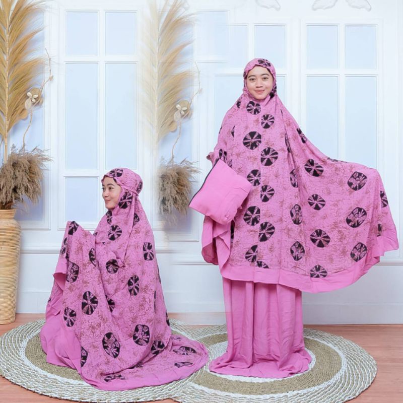 MUKENA DEWASA RAYON SUPER PREMIUM MOTIF KOMBINASI BATIK PEKALONGAN TERBARU KEKINIAN