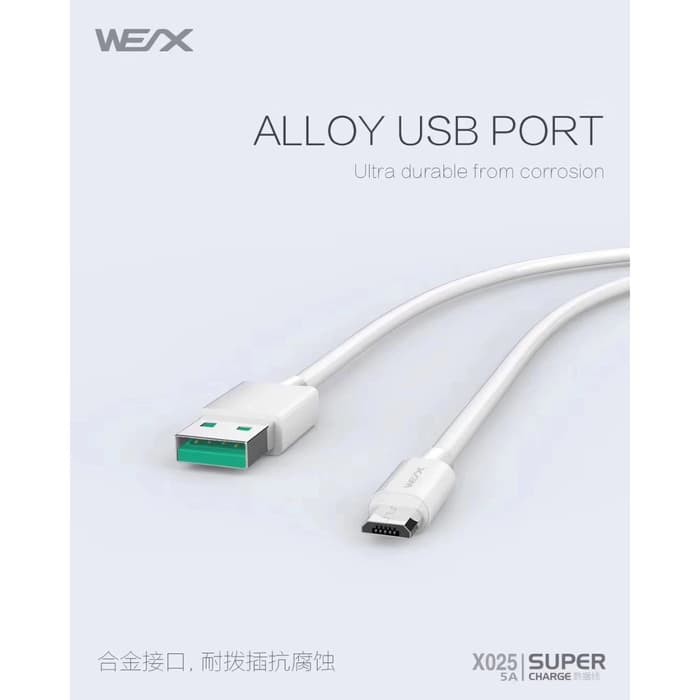 Kabel Data WEX X025 Super Fast Charging 5A - Type C USB Pasarbb