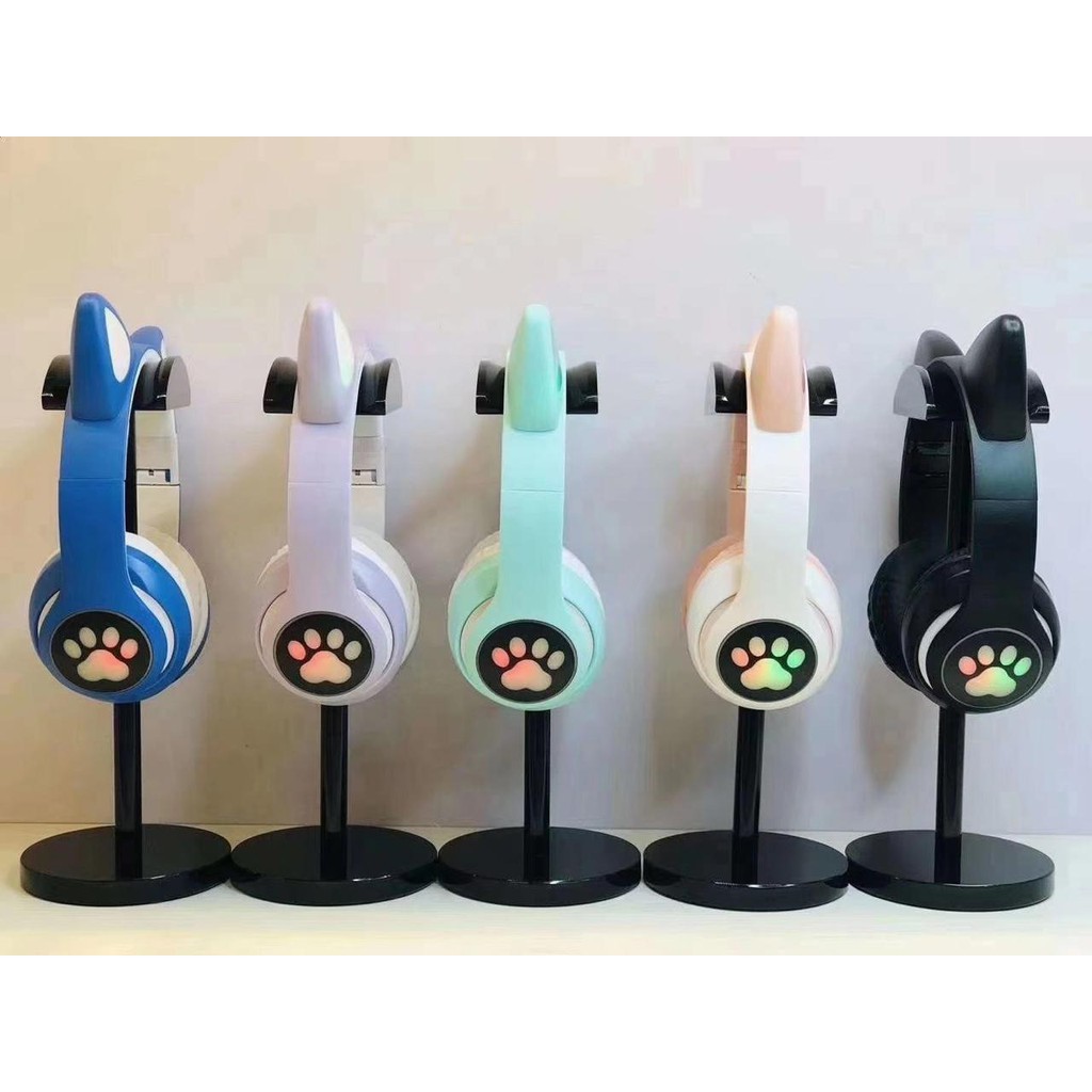 Cat Ear Headphone Wireless LED STN-28 Colorful Earphone Bass Gaming Bluetooth 5.0