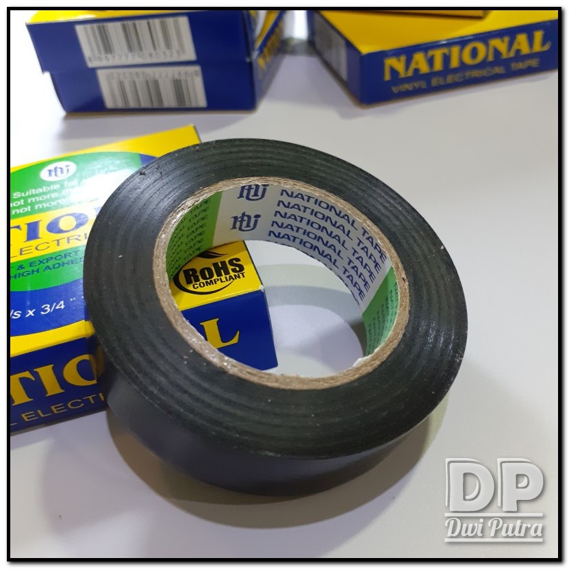 ISOLASI LISTRIK NATIONAL HITAM /  VYNIL ELECTRICAL TAPE / SELOTIP SOLATIP SELOTEP / NACHI