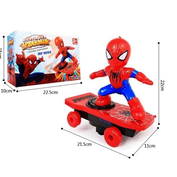Diskon C0439 Mainan Anak Skateboard Skuter Spiderman Black Panther Ultraman