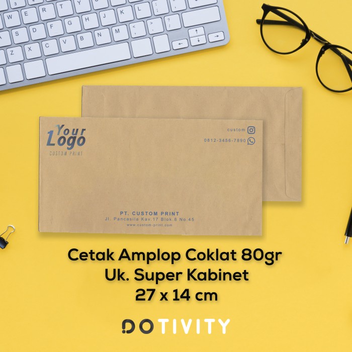 

Cetak Print Amplop Cokelat 80 gr Ukuran Super Kabinet 27 x 14 cm