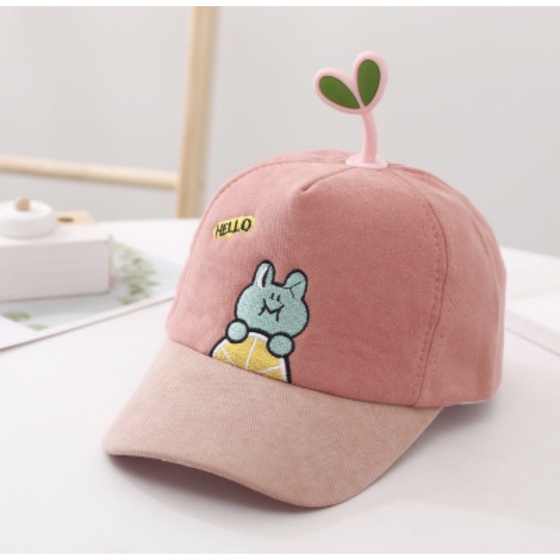 Topi Baseball Anak Laki Laki / Perempuan Model Hello FROG Import-Pink