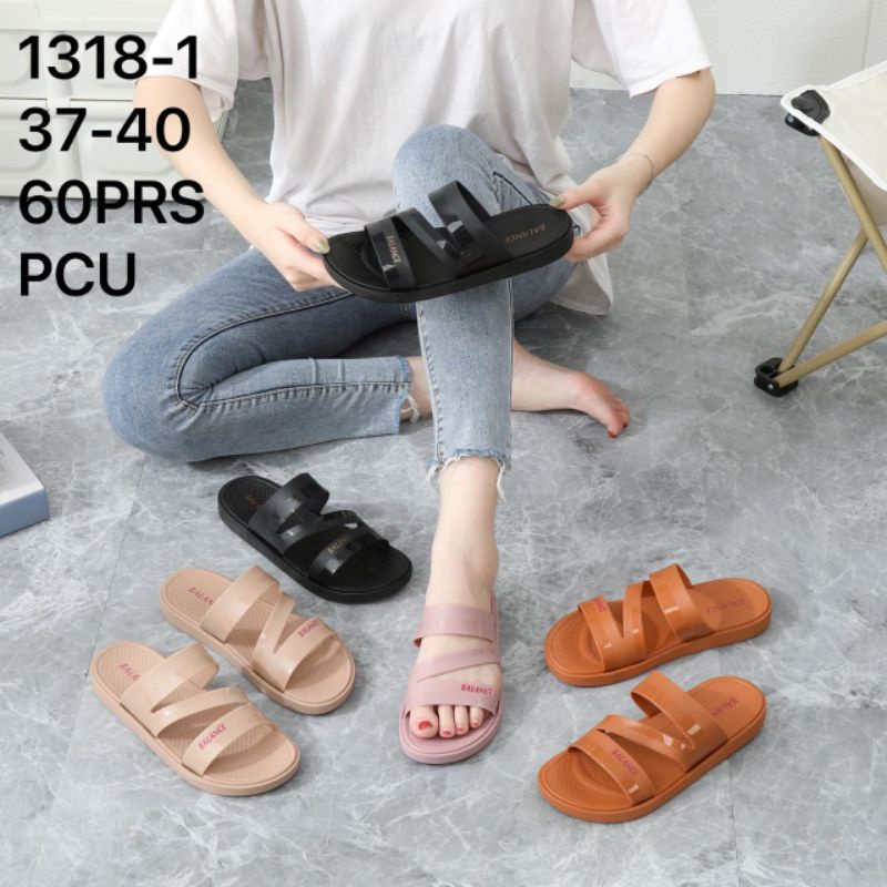 sandal balance 1318-1bandua V sandal jelly wanita