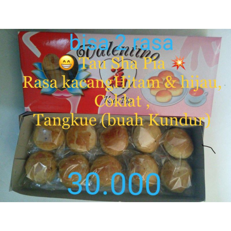 

Valentino pia krispi isi kacang hijau, kacang hitam, coklat, keju, tangkue/labu