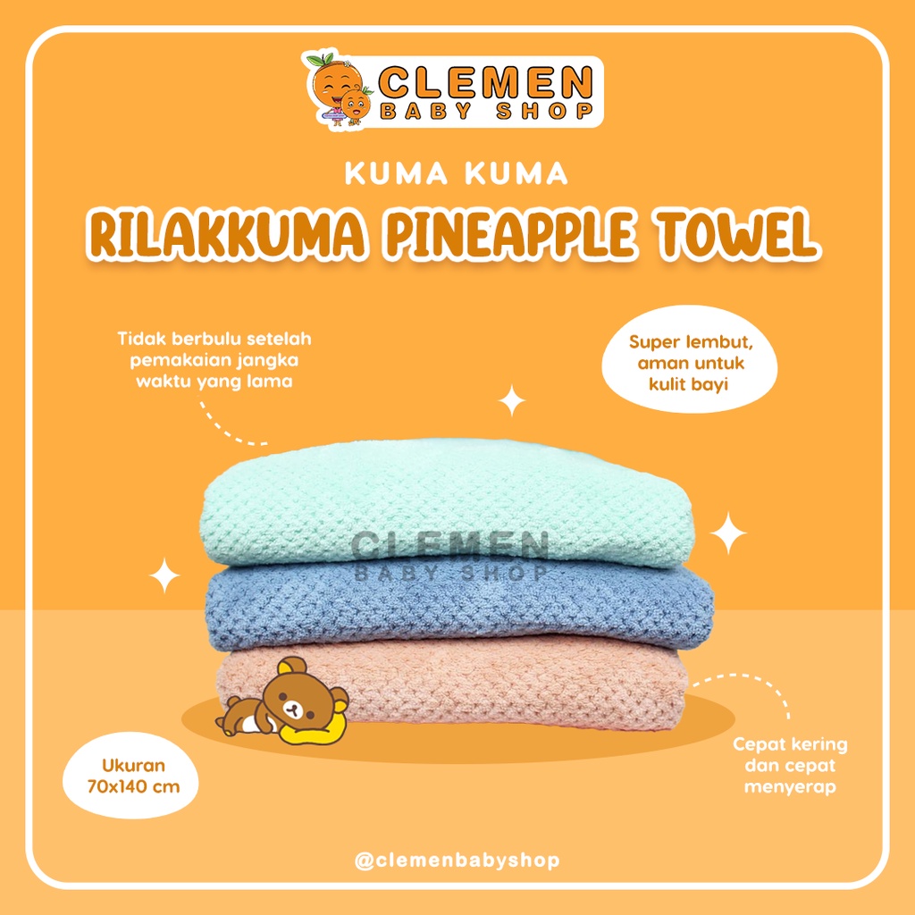 Harga Rilakkuma Pineapple Towel by Kuma Kuma (Handuk Bayi Premium)