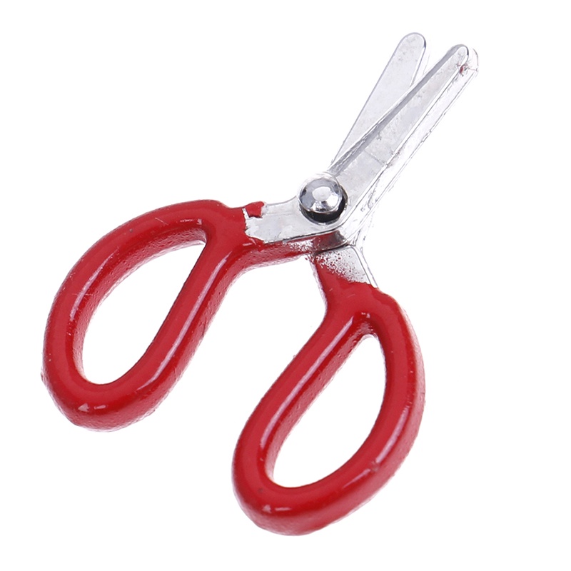 【beautifulhome12.id】1:12 Dollhouse mini metal red scissors simulation furniture scissors model toys