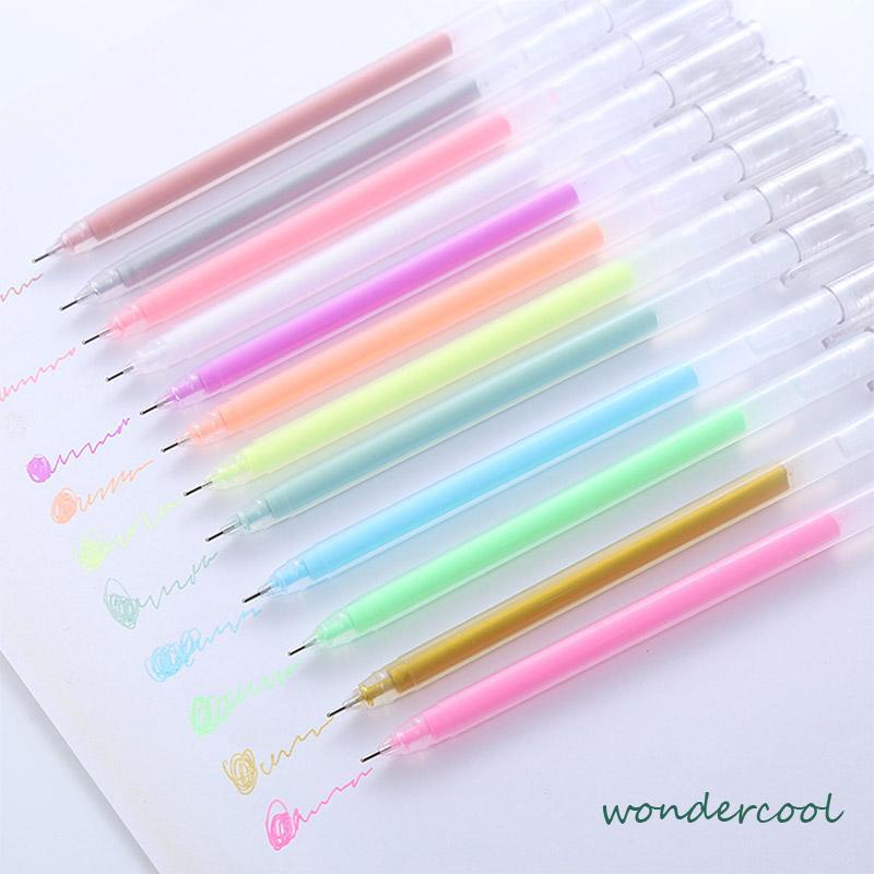 Warna Pena Gel Berkapasitas Besar Akun Tangan Tanda Siswa Sorotan Album Flash Pen-Won