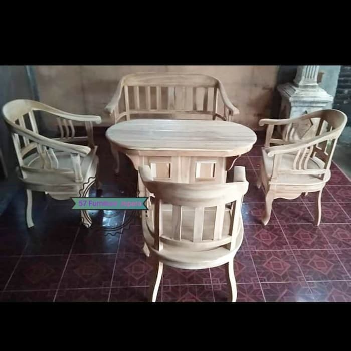 Kursi tamu klasik - meja kursi teras antik/ model kuno jati mentahan