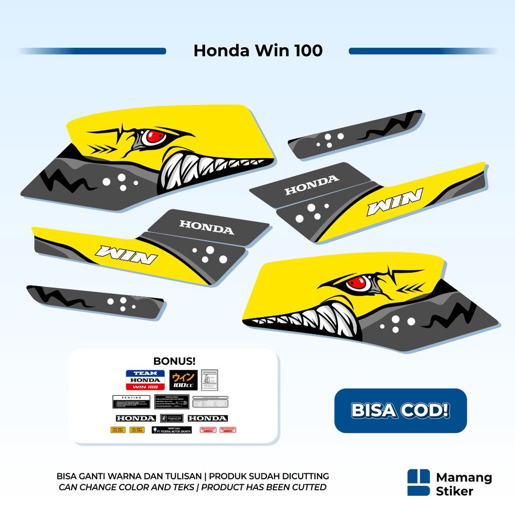 Striping Honda Win 100 Original (8) Shark Variasi Traill Treill Trill Japan Jepang Custom Racing 198