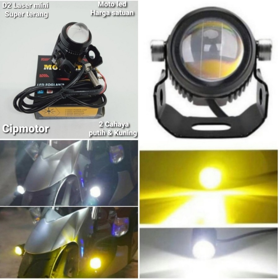 Lampu Motor D2 Laser Led Tembak Foglamp Moto Led Super Terang lite & Premium-4