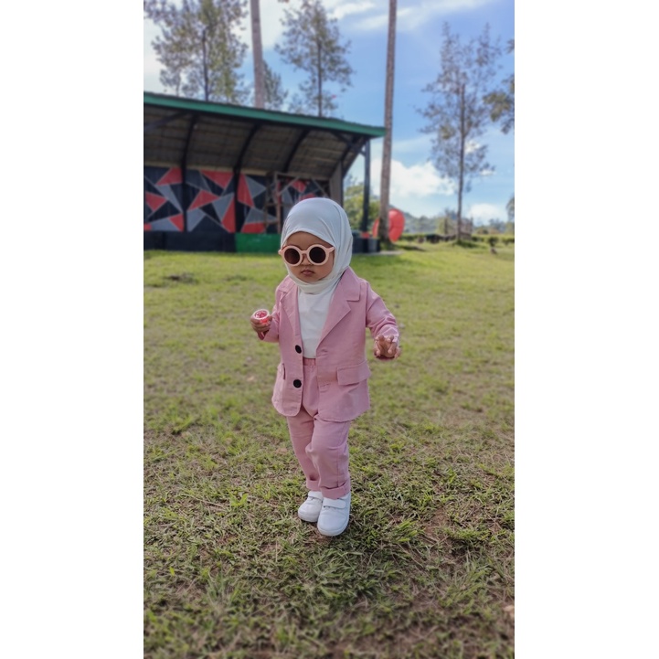 Zahra Setelan Anak Perempuan Polly Blazer Bahan Katun | Pakaian Anak Terlaris Umur 1 - 7 Tahun