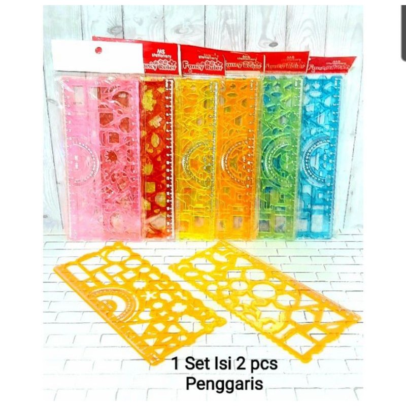 

Penggaris Bentuk / Penggaris Siru 20 cm isi 2 penggaris