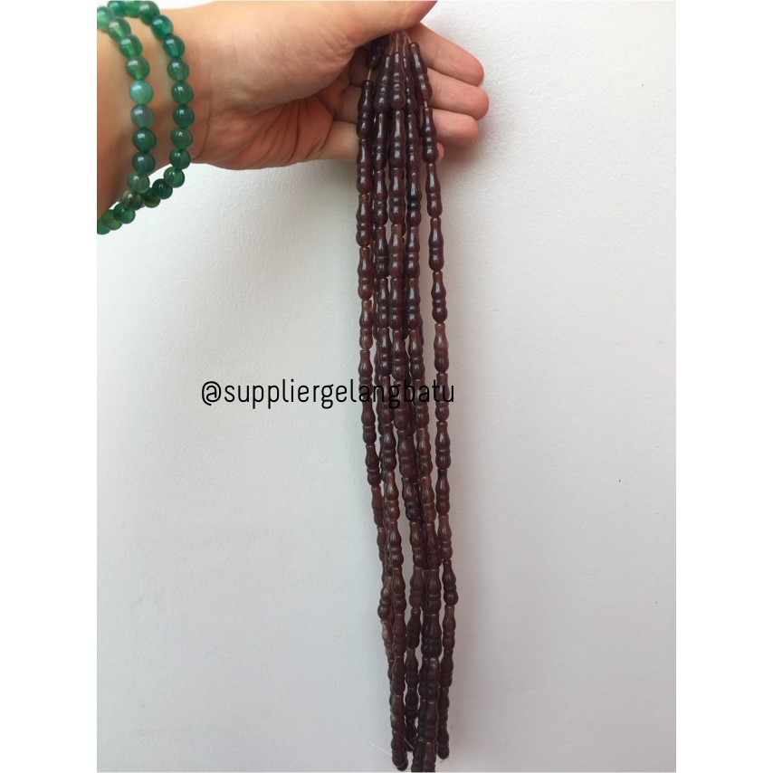 bahan ujung kepala tasbih BROWN COKLAT muslim tasbeh batu kado haji aksesoris pria wanita fashion