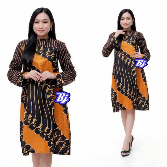 TUNIK BATIK KOMBINASI 3 BAHAN BJ READY M L XL XXL XXXL XXXXL 3L 4L 3XL 4XL EXCLUSIVE MODERN