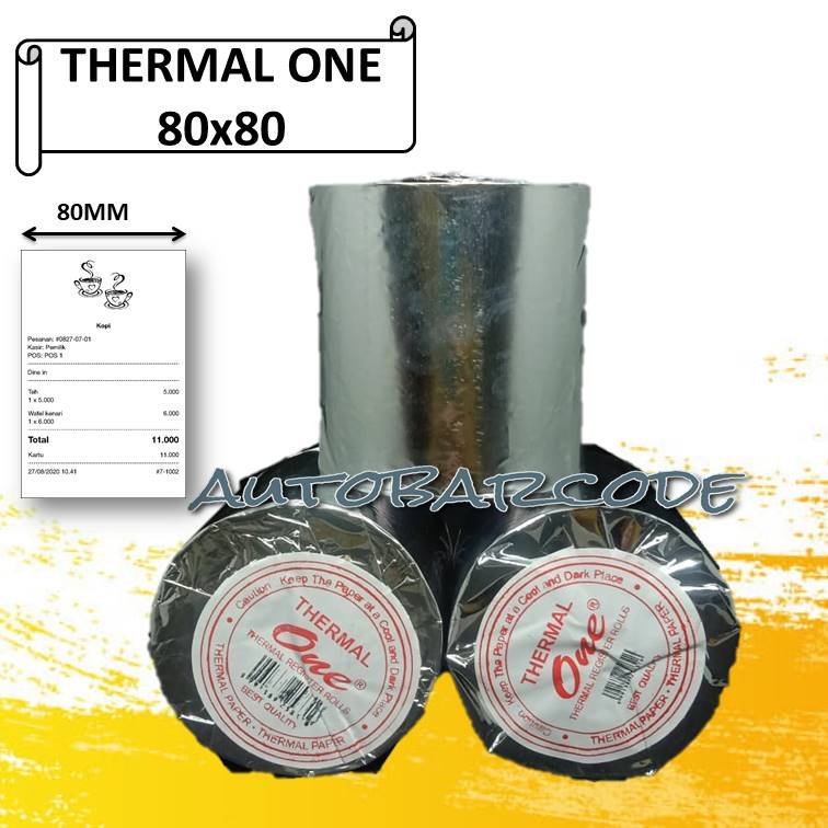 

Kertas Thermal 80X80 Merk ONE 79X80 Printer 80MM Kasir Struk Nota Kertas Minimarket 371 SP80 J300 80