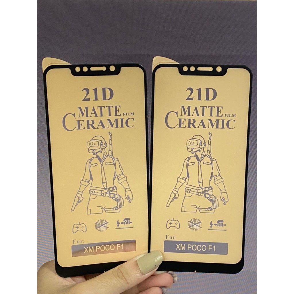 XIAOMI POCOPHONE F1 TEMPERED GLASS 21D Ceramic Matte Screen Guard Anti Radiasi Full Cover