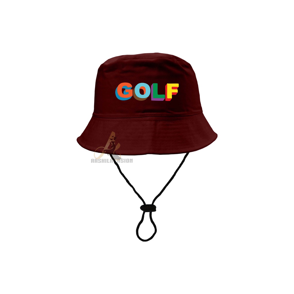 Topi Bucket Hat anak sablon GOLF/Bucket Sablon GOLF