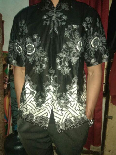 Bswart Batik Hrb026 Kenongo Hem Pendek Anjani Biru Pekalongan M L Xl Batik Pria Murah Modern Grosir