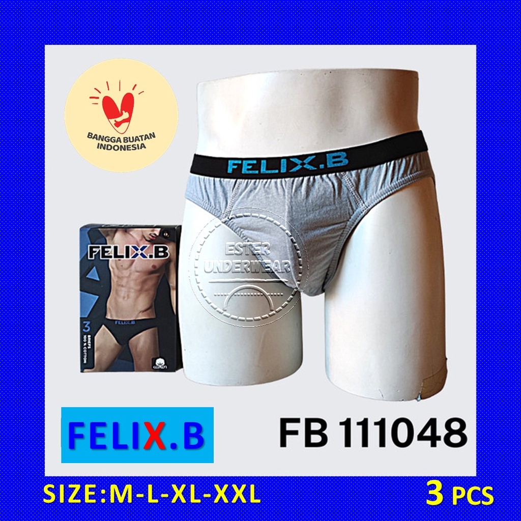 CELANA DALAM PRIA FELIX.B FB 111048 ISI 3 PCS | BAHAN KATUN