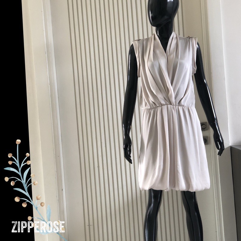 ELIE TAHARI Silk Drapery VNeck Mini Dress #0040/41