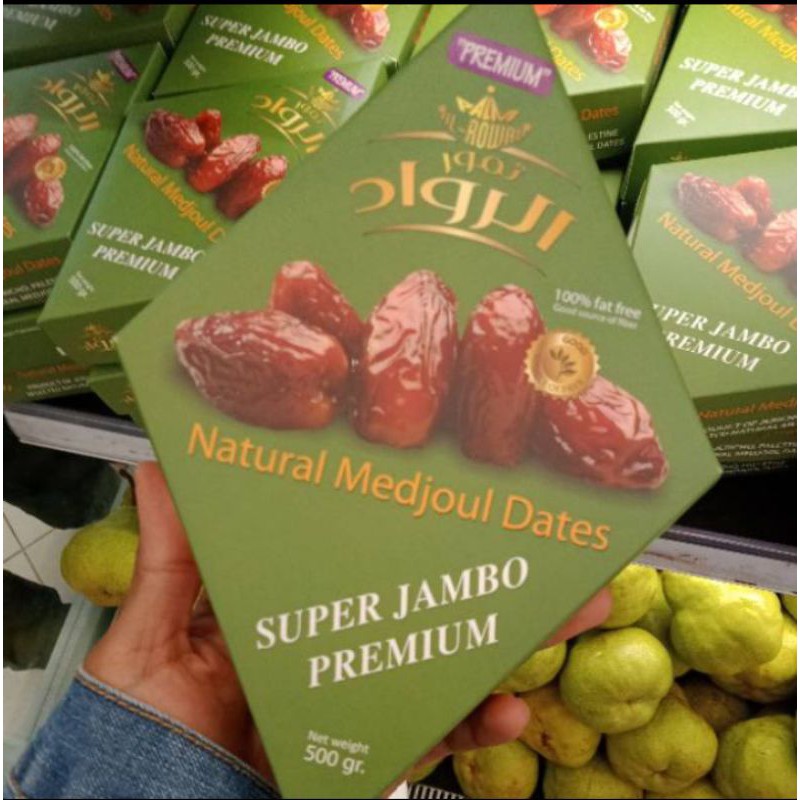 

Kurma medjool jambo super Premium Palestina 500 gram.