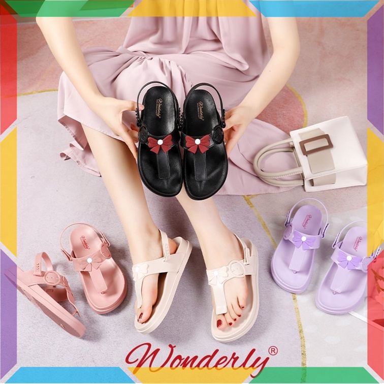 2025-2 Sandal Jepit Pita Wanita Tali Karet Sendal Birken Strap 2in1 Cewek Jelly Bunga Wonderly