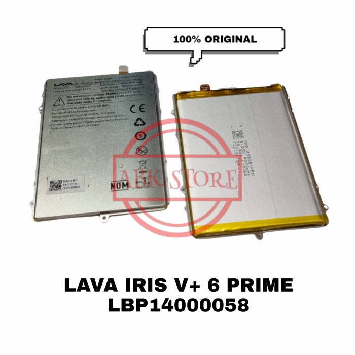 BATRE BATERAI BATTERY LAVA IRIS V+ 6 | V PLUS 6 PRIME LBP14000058 ORI