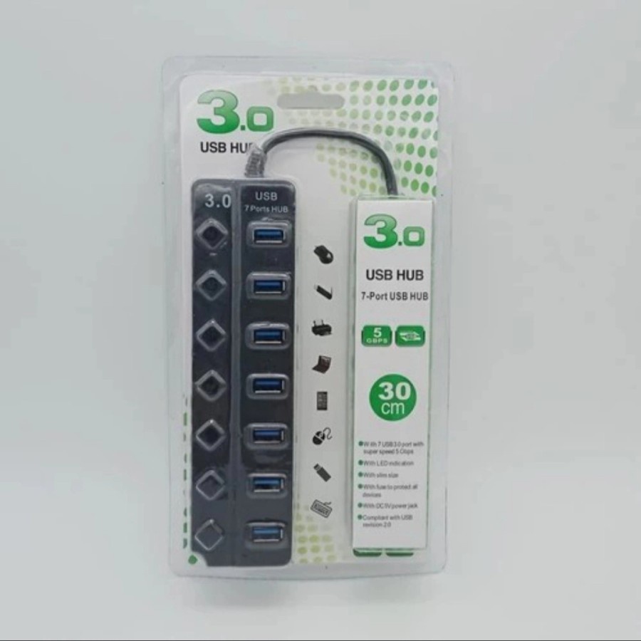 HUB USB 3.0 7-Port Saklar On-Off