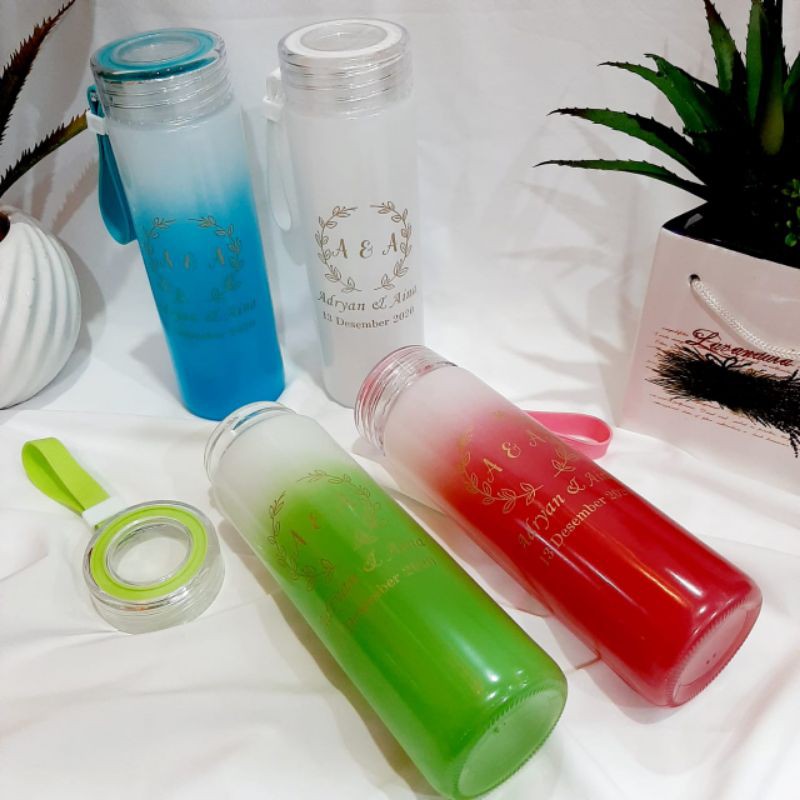 Souvenir tumbler kaca karet doff warna