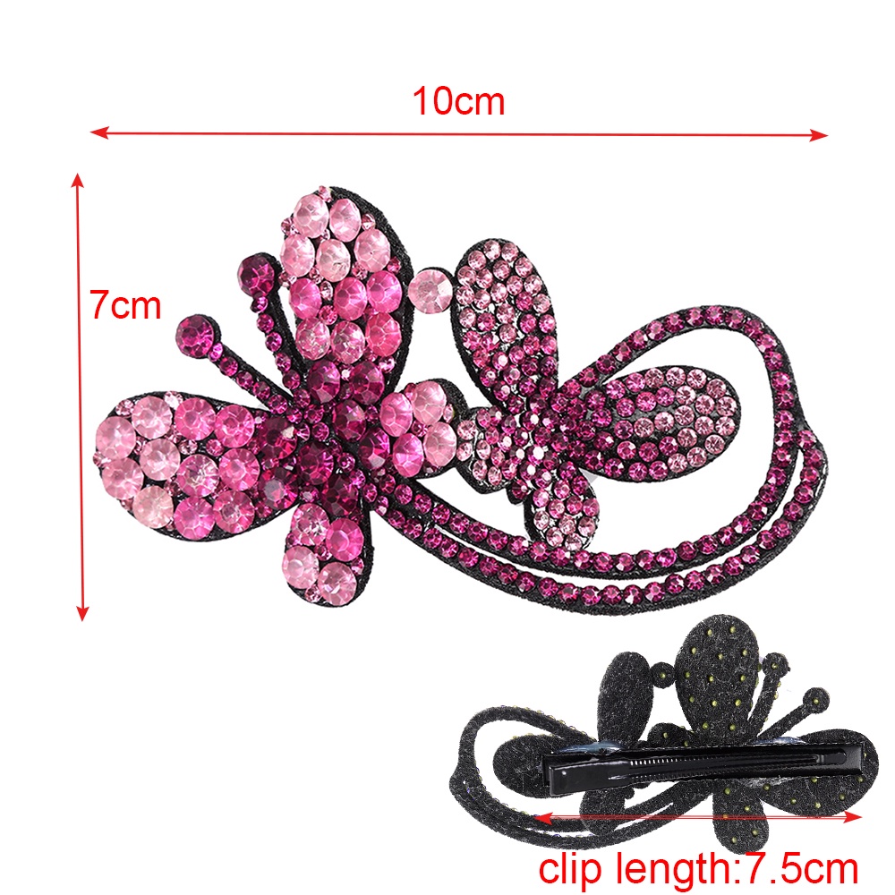 Korean Crystal Diamond Butterfly Hair Clip Fashion Retro Hairpin Women Hair Accessories