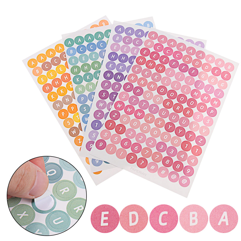 Suyou Stiker Label Segel Amplop Motif Huruf Abjad / Angka Diy Dekorasi Pesta / Kantor / Sekolah